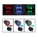 3.1A LED Light  Auto Outlet Power Dual Port USB Car Charger Motorcycle Charging