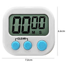 LCD Digital Timer Magnetic Kitchen Countdown Alarm Clock with Stand (White)