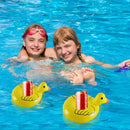 Inflatable Cup Holder Cute Yellow Duck Drink Stand Swimming Pool Float Coas
