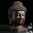 Decoration Sakyamuni Head Redwood Crafts Buddha Statue Tathagata Sculpture