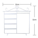 Earrings Ear Studs Necklace Display Rack Metal Stand Organizer Hold White