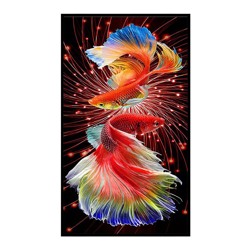 11CT 3 Strand Printed Full Embroidery Koi Fish Needlework DIY Cross Stitch