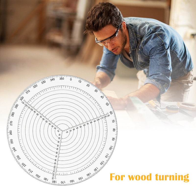 Round Center Finder Compass Centering Ruler Acrylic Circle Gauge for Wood Turner