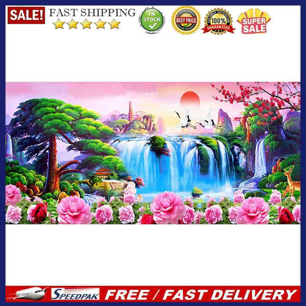 Waterfall Welcome Pine Oil Paint By Numbers Kits DIY Canvas Wall Picture Cr