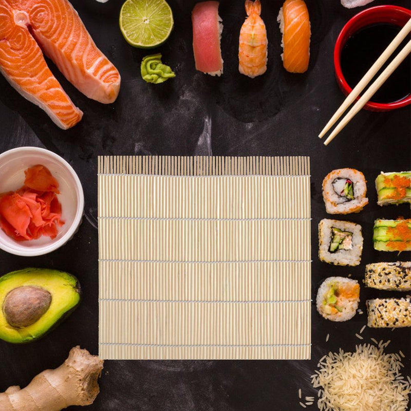 Bamboo Non-stick Sushi Rolling Mats Rice Paddles Roller Sushi Tool (White)