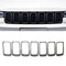 7pcs/set Gloss Black Grille Grill Rings for JEEP Grand Cherokee 2014-2016 Newly