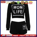 Women Sports Suit Letter Print Black Tops Short Pants Tracksuits (XL)