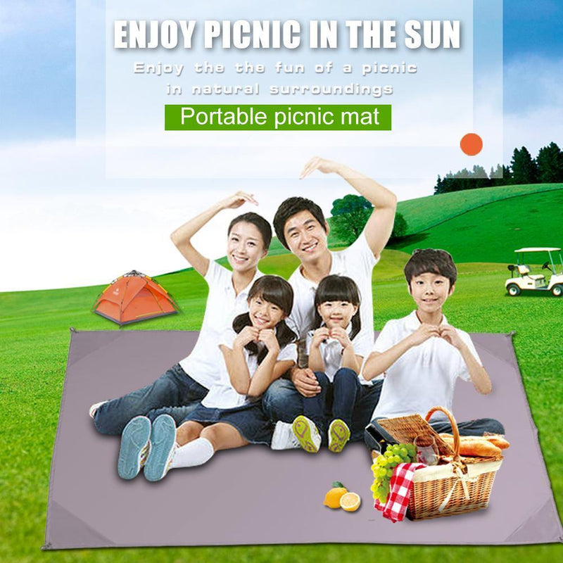 Portable Outdoor Picnic Waterproof Mat Sand Beach Folding Blanket (Grey)