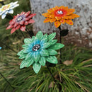 Green Plants Wrought Iron Flowers Garden Stake Decor Lawn Arrangement