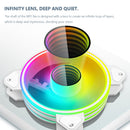 COOLMOON 12cm Silent 4Pin PWM 5V 3Pin ARGB Aura Sync Case Cooling Fan White