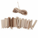 Unfinished Rectangle Gift Hanging  Wooden Tags Scrapbooing Rope Wedding