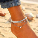 Love Heart for Women Feet Jewelry Women Plated Anklet Anklets Foot Bracelets