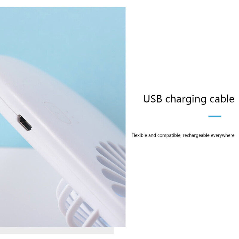 Mini Electric Handheld Fan Portable USB Charging Fans for Students (White)