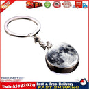 Solar System Metal Pendant Galaxy Earth Mars Glass Moon Keychain (Moon) Newly