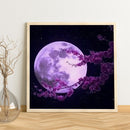 Purple Moon Oil Paint By Numbers Kit DIY Acrylic Painting on Canvas Frameless