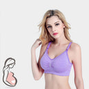 Pregnant Women Pad Feeding Bra Nursing Front Closure Clothes (XXL Purple) Newly
