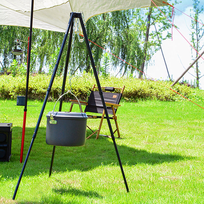 Verstellbarer Grill Camping Stativ Kochen Lagerfeuer BBQ Rucksack Kochgeschirr