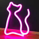 Creative Neon Sign Light Kids Room Night Lamp Mural Party Decor (Pink Cat)
