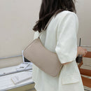 Women Shoulder Underarm Bag Nylon Retro Solid Handle Purse Handbag (Khaki)