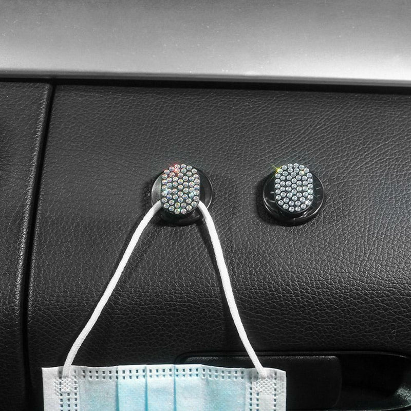 Bling White Self Adhesive Car Hook Wall Hanger for Dashboard Holders Organizers