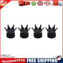4pcs Universal Crown Style Car Tire Air Valve Stem Caps Dust Covers (Black)