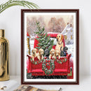 DIY Christmas Puppy Pattern Picture Full Round Rhinestone Painting Drawing Kit