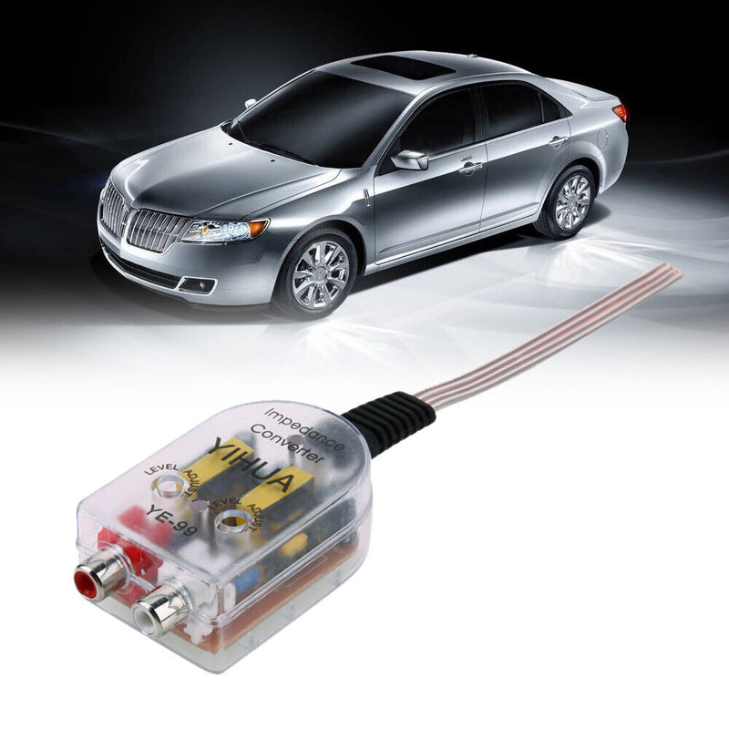 12V RCA Line Car Stereo Radio High To Low Amplifier Impedance Converter Newly