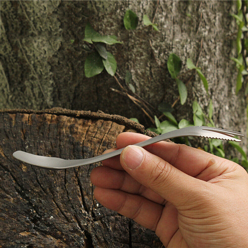 SUNDICK 3 in 1 Outdoor Camp Picnic Spoon Fork Titanium Kitchen Tableware Cutlery