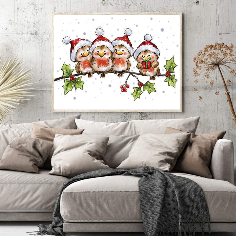 5D Full Round Drill Drawing Picture Hat Bird Diamond Painting Living Room Decor