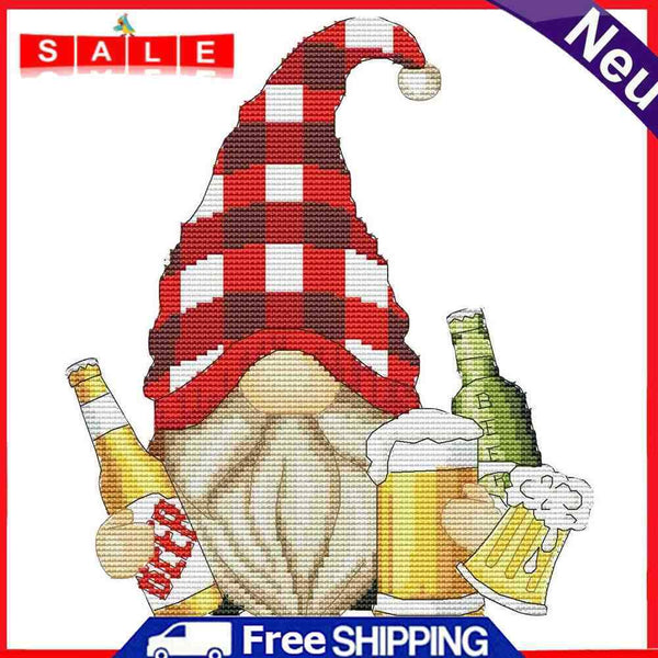 14CT Counted Partial Embroidery Set Beer Goblin Needlework DIY Cotton Art Craft