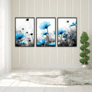 DIY Hand Painted Paint By Numbers Oil Canvas Pictures Blue Flower Kit Room