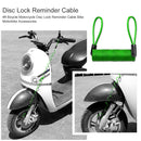 4ft Bicycle Motorcycle Disc Lock Reminder Cable Bike Accessories (Green) Newly