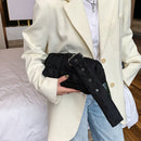 Women Nylon Cotton Padded Handbag Winter Warm Tote Bag Small Flap Tote Handbag