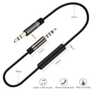 Stereo Earphone AUX Car Headphone Cord Audio Cable with Microphone Male to Male