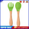 Baby Wooden Silicone Feeding Spoon Toddlers BPA-free Tableware (7)