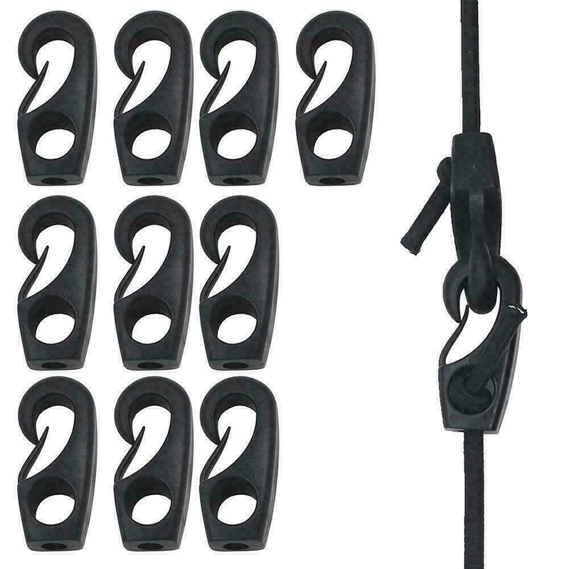 10x Plastic Bungee Hooks For Shock Cord Tie Down Canoe Kayak E8W0 J3N0