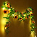 Sunflower Lights Garden Decoration Fairy String Lights Outdoor Wall Fence Lamp