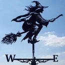 Witch Wind Direction Indicator Garden Metal Stake Weathervane Windmill (A) Newly