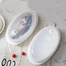 Food-grade PP Fish Bowl Steamer Plate Microwave Oven Fish Steam Roaster wit