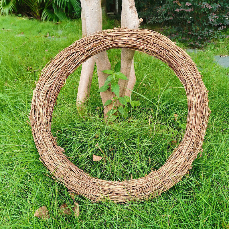 35cm Rattan Ring Artificial Flowers Dried Plants Garland DIY Floral Wreath Newly