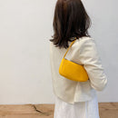 Fashion Nylon Underarm Tote Bag Women Solid Shoulder Small Hanbag (Yellow)