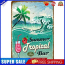 #A Summer Tropical Bar Plate Metal Tin Sign Plaque for Pub Club Wall Home Deco