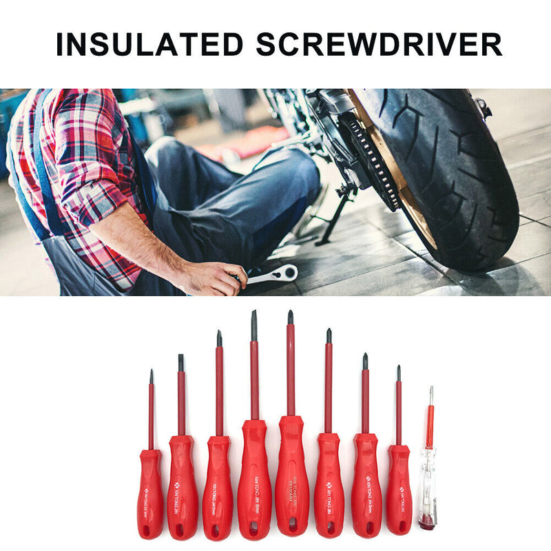 9pcs Professional Insulated Screwdriver Magnetic Slotted Phillips Screw Driver