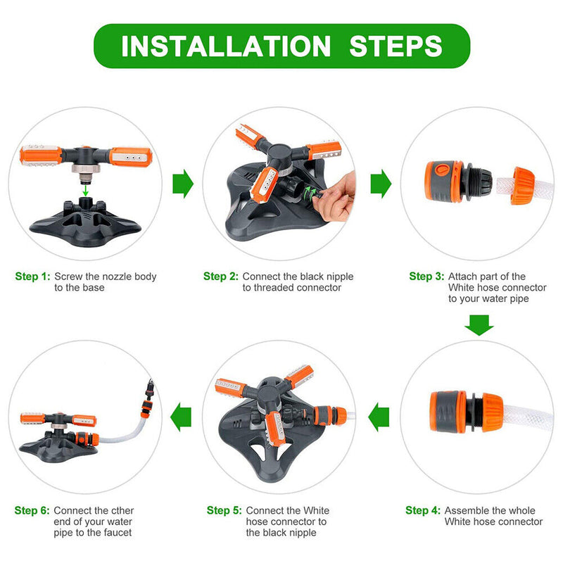 Automatic Garden Sprinklers Rotary Nozzle Water Sprinkler Irrigation Suppli