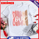 Valentines Day Letter Love Bar Print Fashion Round Necklace Lady Summer Casual Top