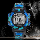 Multifunction Digital LED Quartz Alarm Date Sport Waterproof Watch (Blue)