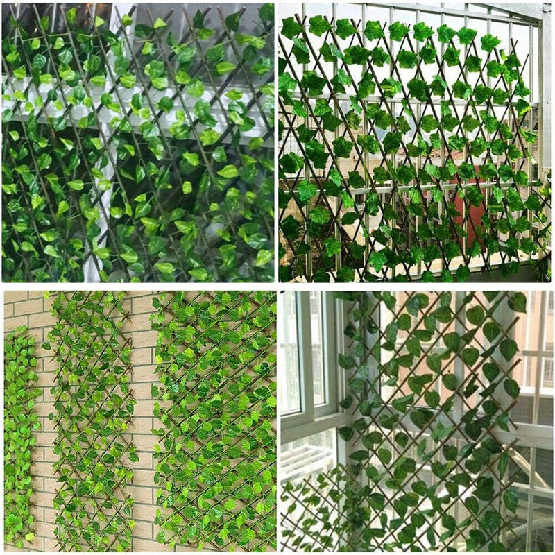 Simulation Fence Artificial Green Leaf Home Garden Yard Decor Wooden Fence Newly