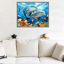 Brother Dolphin 5D Diamond Painting Embroidery DIY Cross Stitch Home Decor Newly