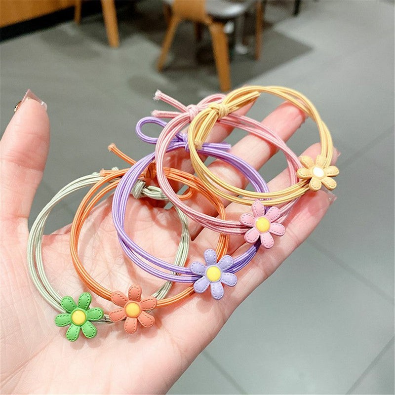 Women Girl High Elastic Hair Ring Daisy Hair Tie Hair Rope Sunflower