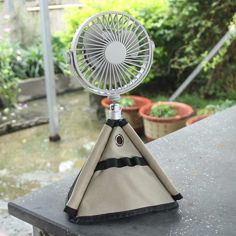 Camping Tripod Fan Guard Storage Bag Outdoors Blowing Fan Holder (Khaki)